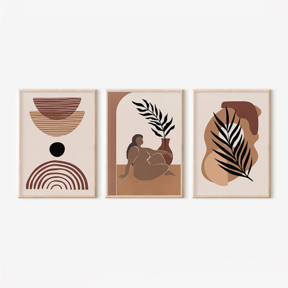 Πίνακας Fanzia pakoworld τρίπτυχος με ψηφιακή εκτύπωση και πλαίσιο 33x1.5x48εκ