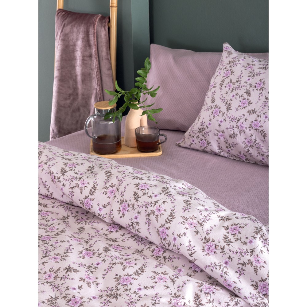 Σετ Σεντόνια Υπέρδιπλα Flannel Beauty 240x265 FB0235 Με Λάστιχο