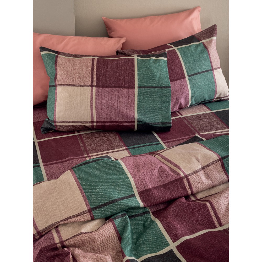Σετ Σεντόνια Υπέρδιπλα Flannel Beauty 240x265 FB0237 Με Λάστιχο
