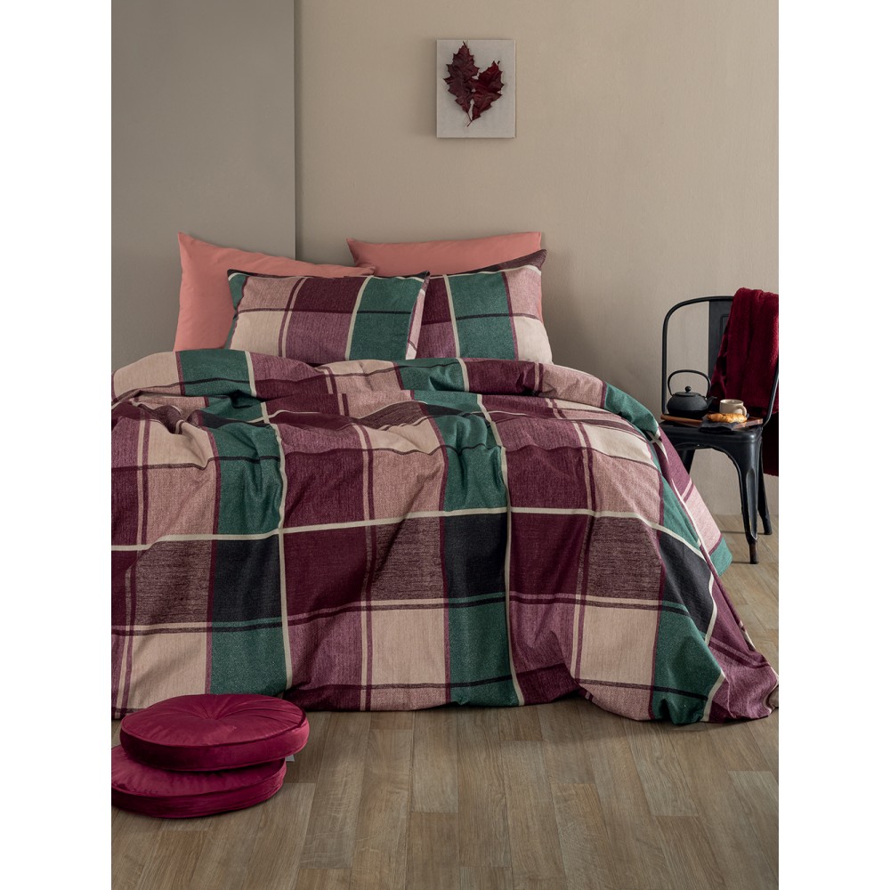 Σετ Σεντόνια Υπέρδιπλα Flannel Beauty 240x265 FB0237 Με Λάστιχο