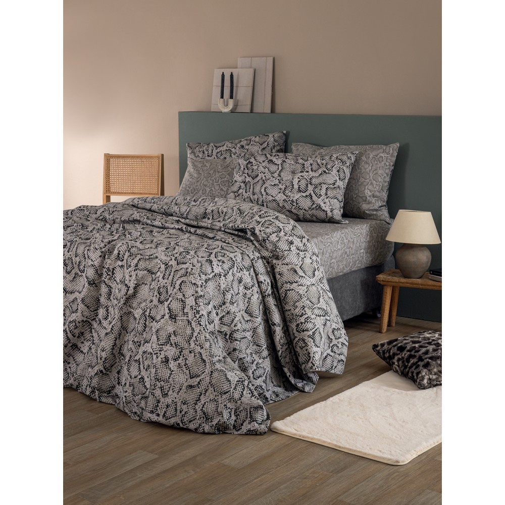 Σετ Σεντόνια Υπέρδιπλα Flannel Beauty 240x265 FB0242 Με Λάστιχο