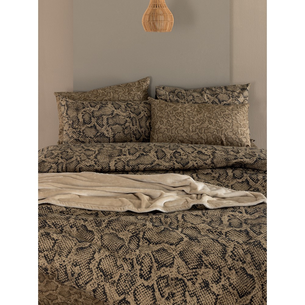 Σετ Σεντόνια Υπέρδιπλα Flannel Beauty 240x265 FB0243 Με Λάστιχο