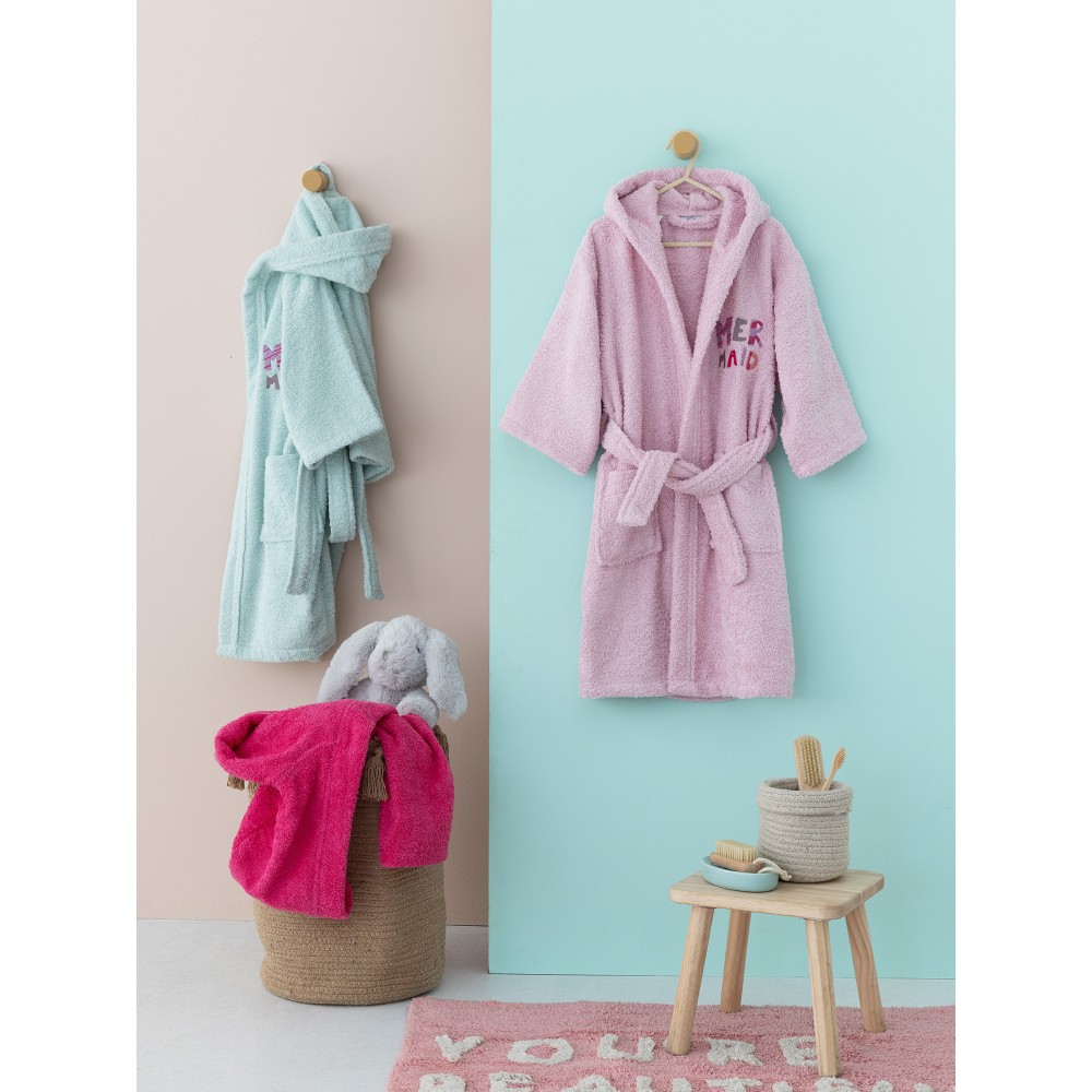 Μπουρνούζι με Κουκούλα Kids Bath MERMAID FUCHSIA 12-14
