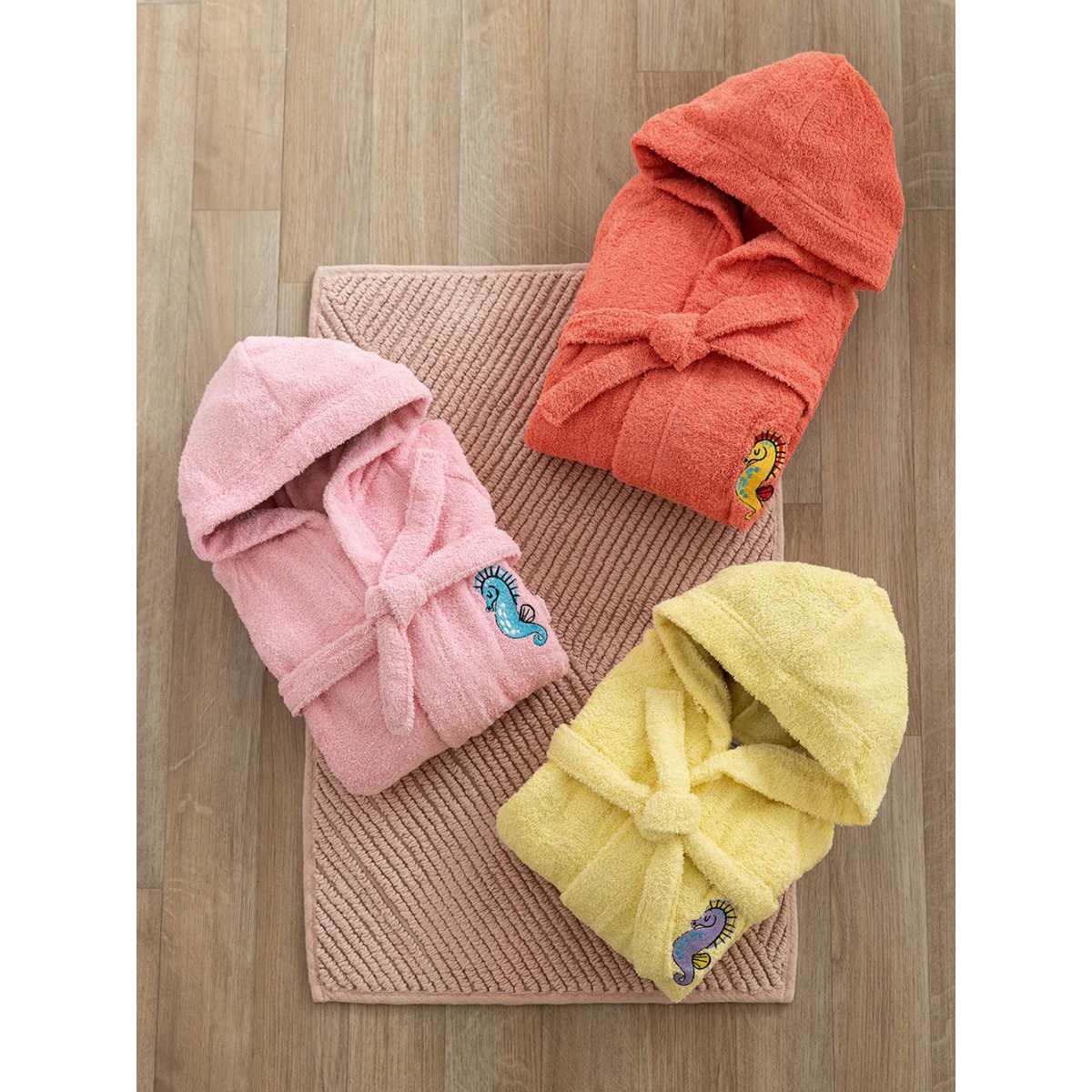 Μπουρνούζι με Κουκούλα Kids Bath TAMI PEACH 4-6