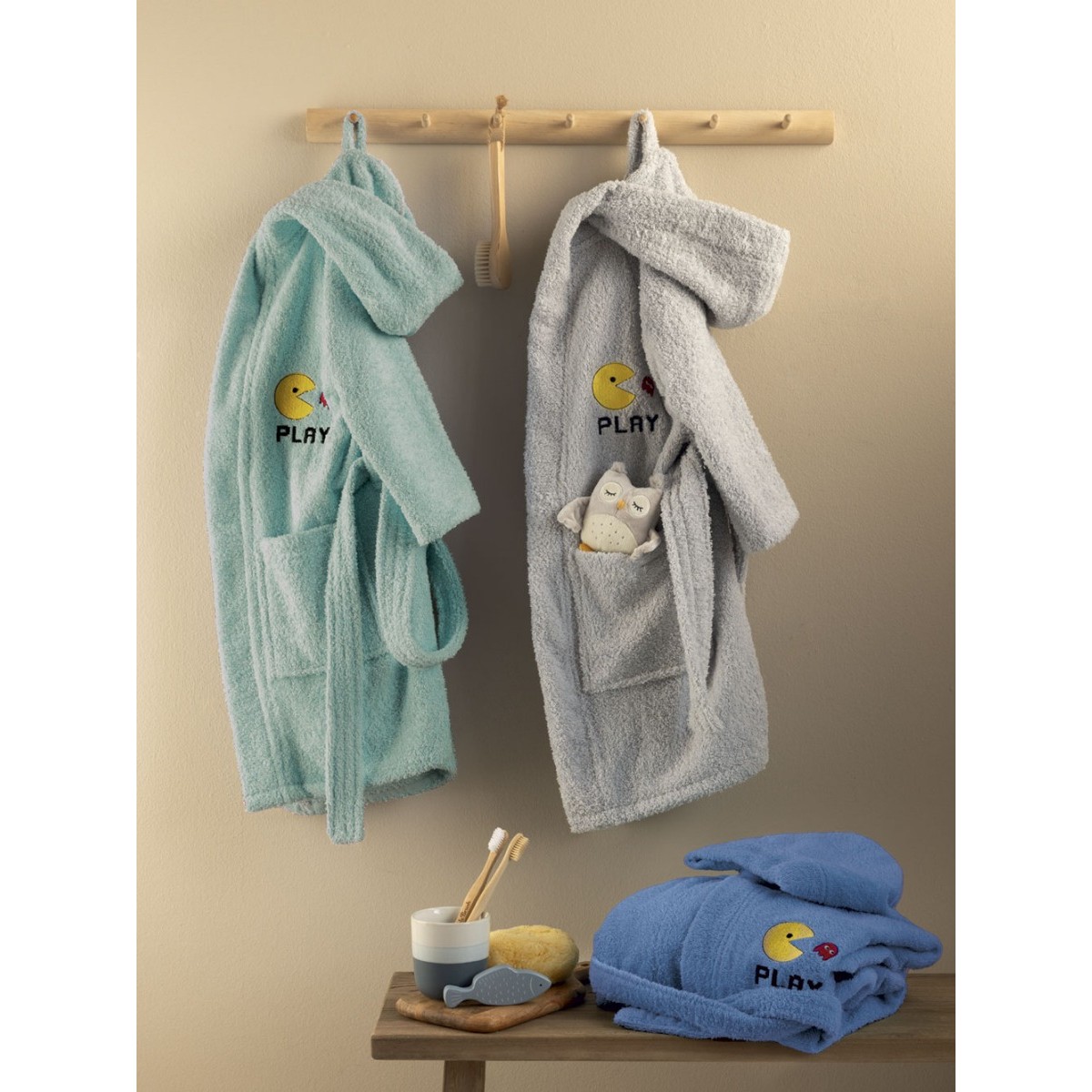 Μπουρνούζι με Κουκούλα Kids Bath PAC GREY 12-14