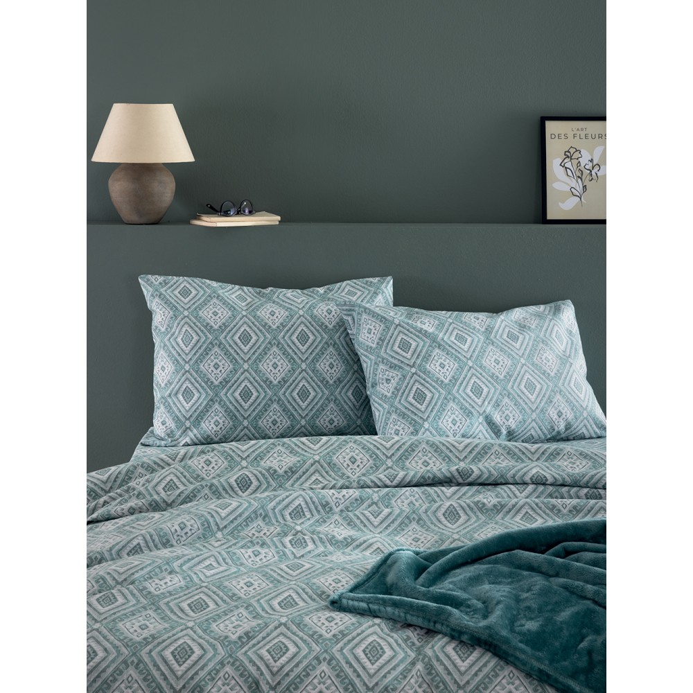 Σετ Μονά Σεντόνια Flannel Beauty 170x265 FB0239 Με Λάστιχο