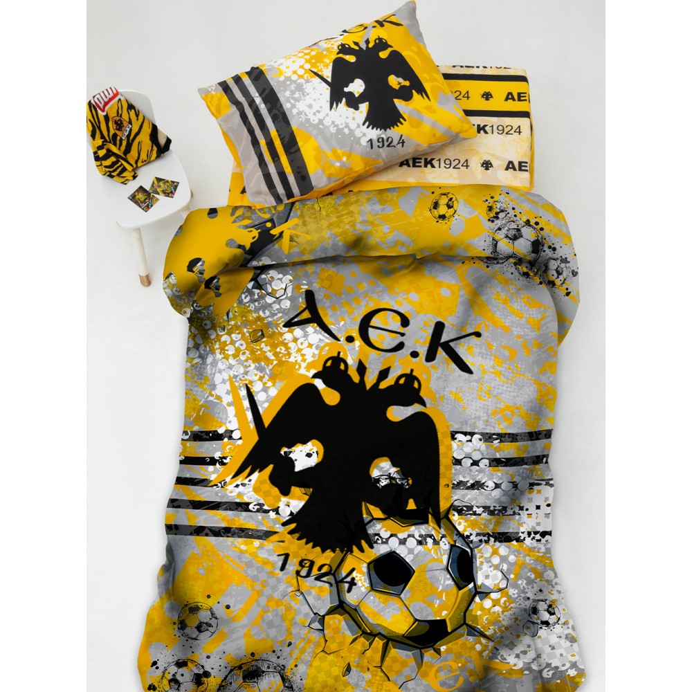 Σετ Παπλωματοθήκη Μονή Aek 170x250 Aek8
