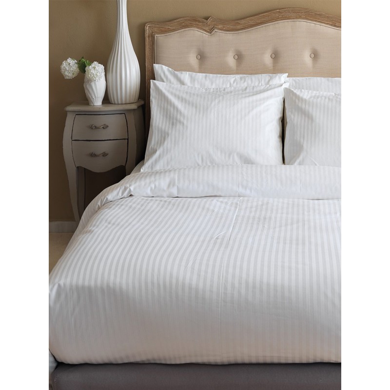 Σεντόνι White Comfort 180TC 160x270 WHITE STRIPES
