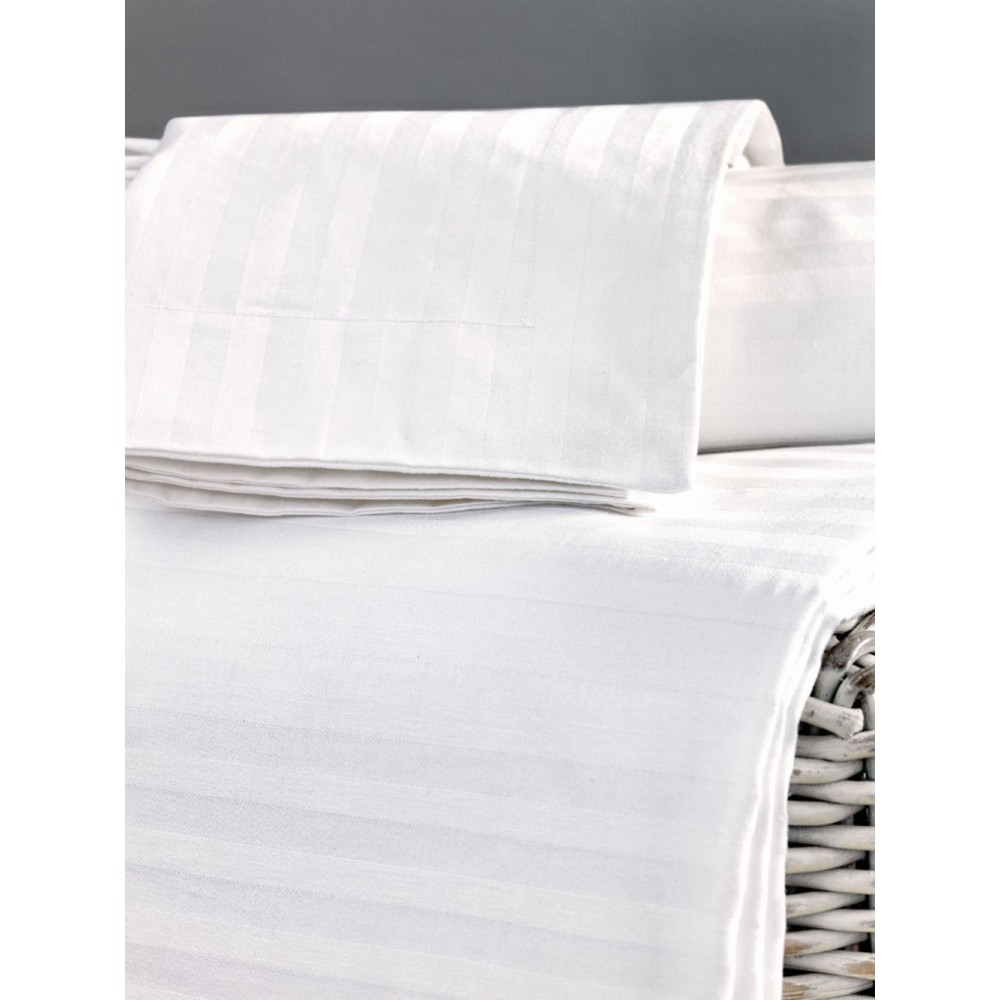 Σεντόνι White Comfort 240TC 170x270 WHITE STRIPES