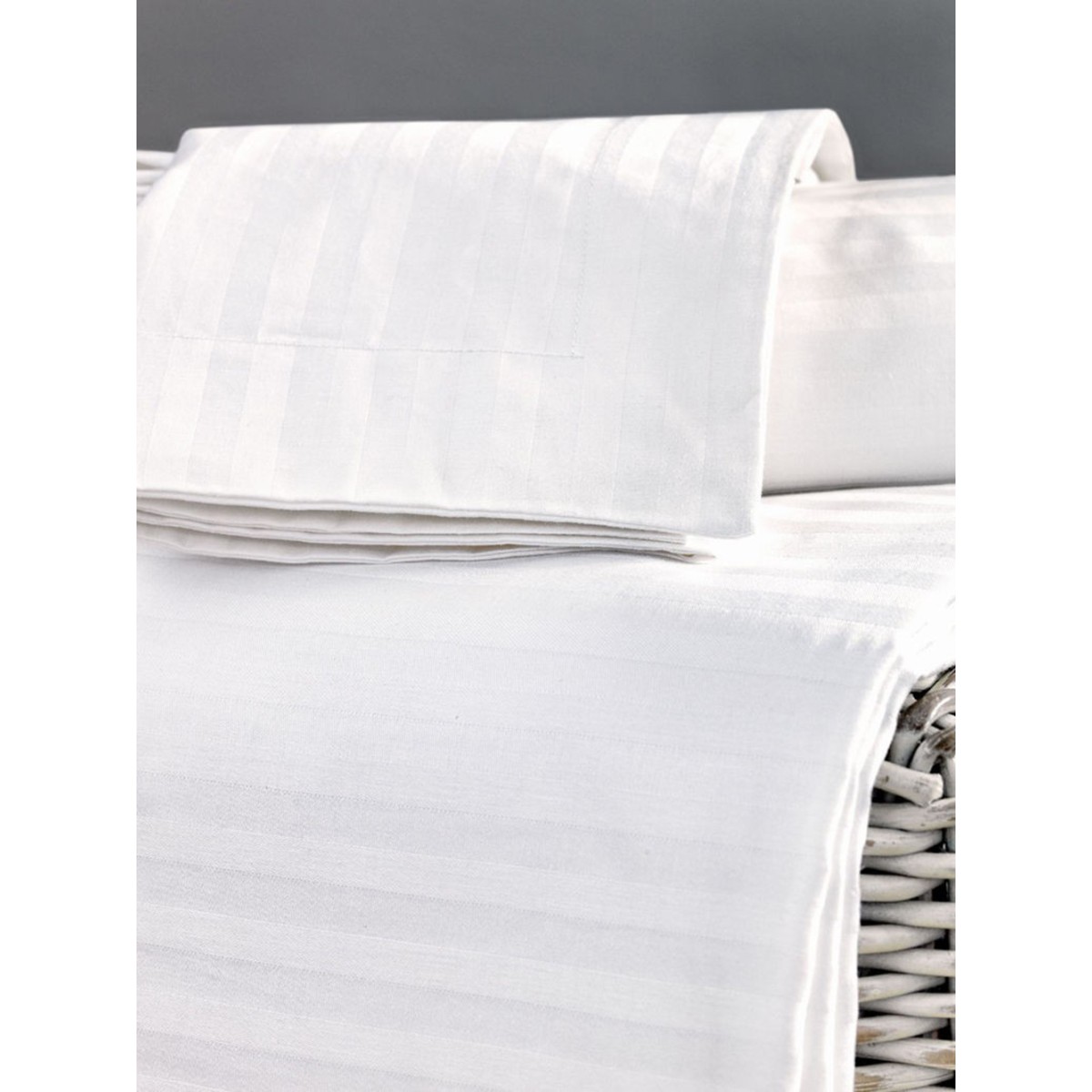 Σεντόνι White Comfort 240TC 170x270 WHITE STRIPES