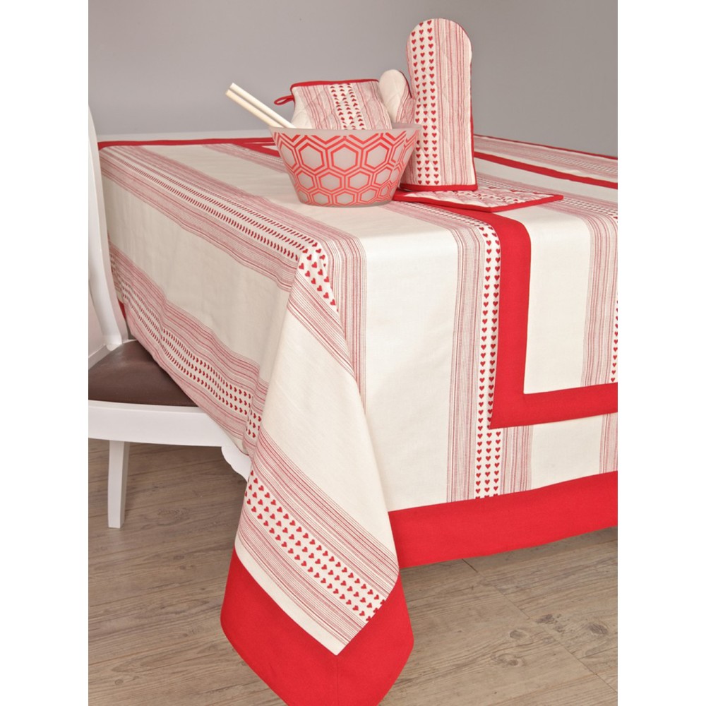 Σετ 4 Πετσέτες Κουζίνας Festosi 45x70 KP-369 NATURAL/RUBY