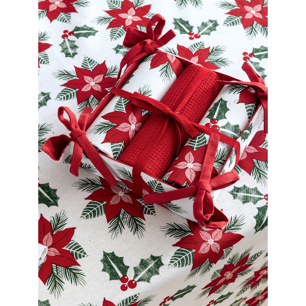 Σετ 3 Πετσέτες Κουζίνας 40x70 με καλάθι Christmas Collection CC101