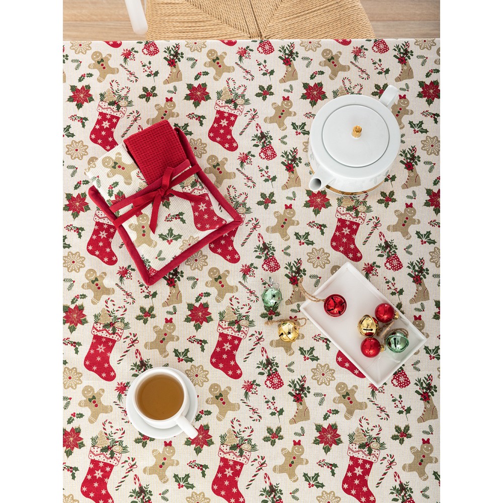 Σετ 2 Πετσέτες Κουζίνας 40x70 με πιάστρα Christmas Collection CC102