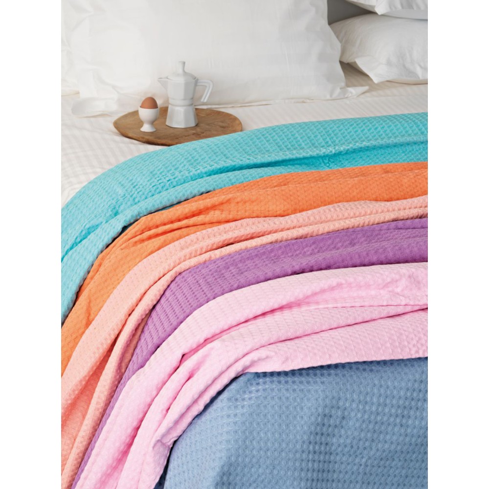 Κουβερτα Colour Waffle 240x260 WAFFLES MELON