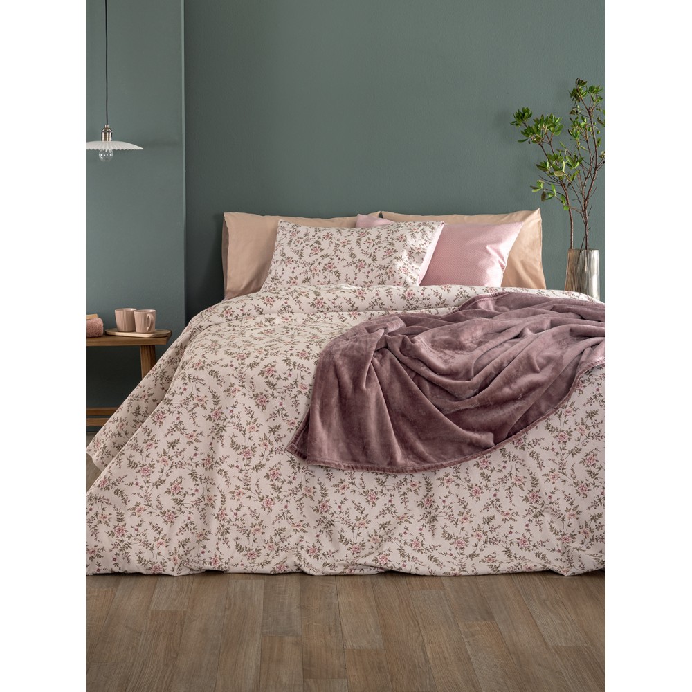 Σετ Παπλωματοθήκη Υπέρδιπλη Flannel Beauty 240x250 FB0234