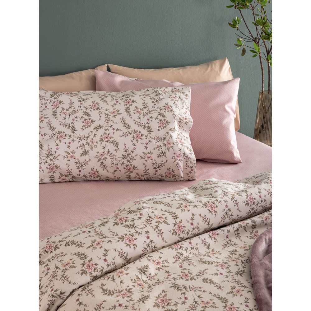 Σετ Παπλωματοθήκη Υπέρδιπλη Flannel Beauty 240x250 FB0234