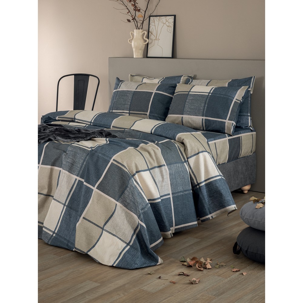 Σετ Παπλωματοθήκη Υπέρδιπλη Flannel Beauty 240x250 FB0236