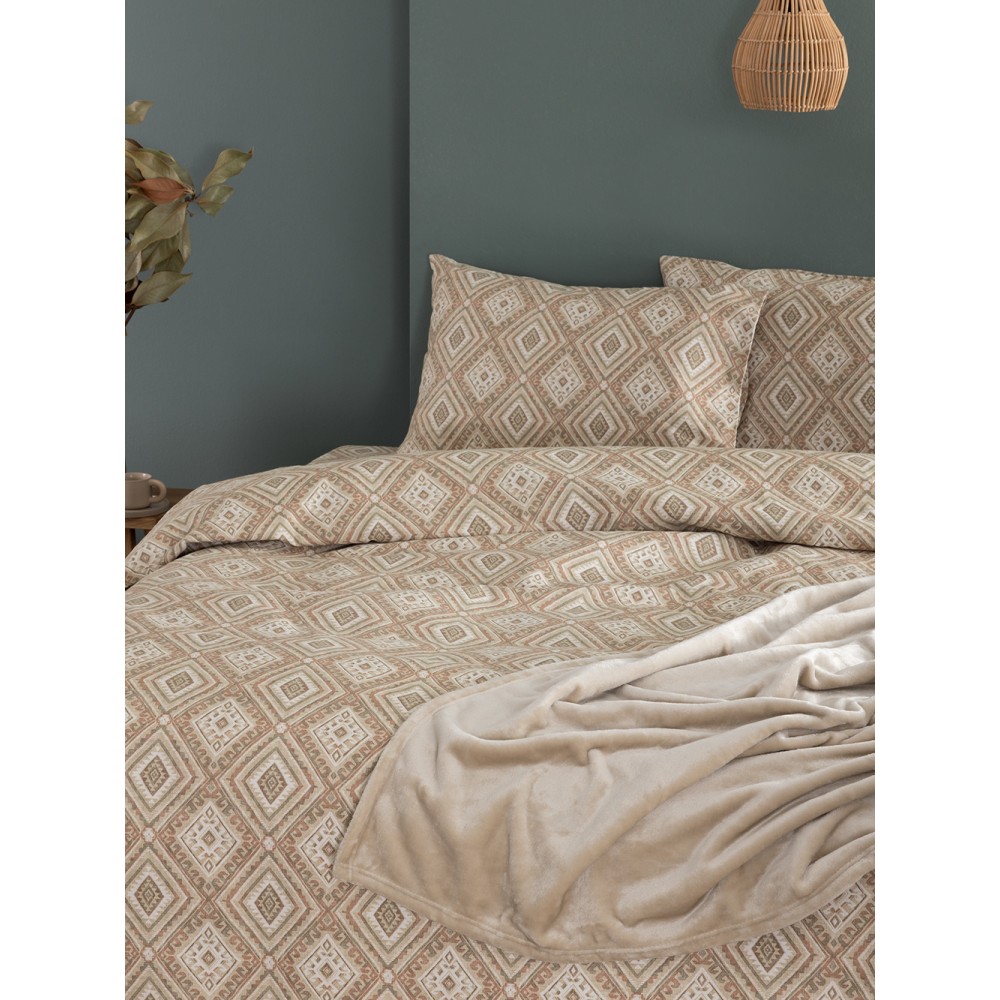 Σετ Παπλωματοθήκη Υπέρδιπλη Flannel Beauty 240x250 FB0238