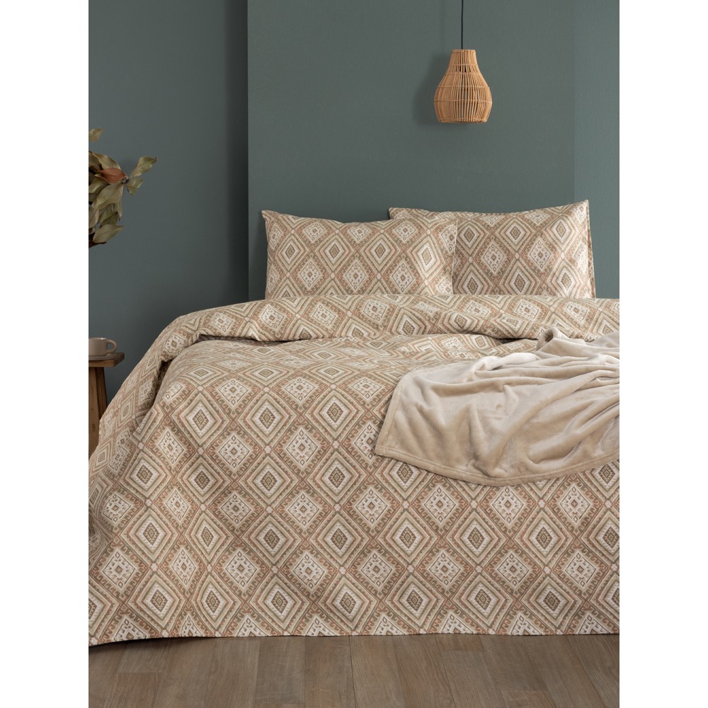 Σετ Παπλωματοθήκη Υπέρδιπλη Flannel Beauty 240x250 FB0238