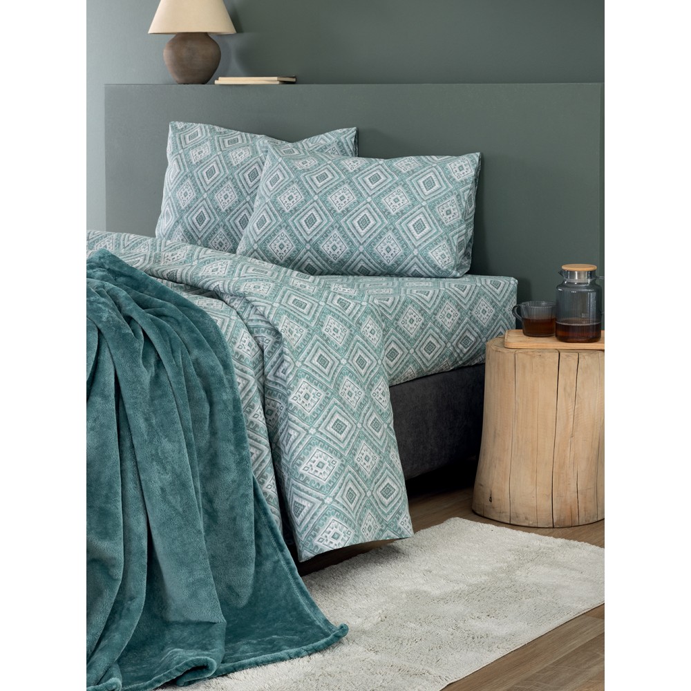 Σετ Παπλωματοθήκη Υπέρδιπλη Flannel Beauty 240x250 FB0239
