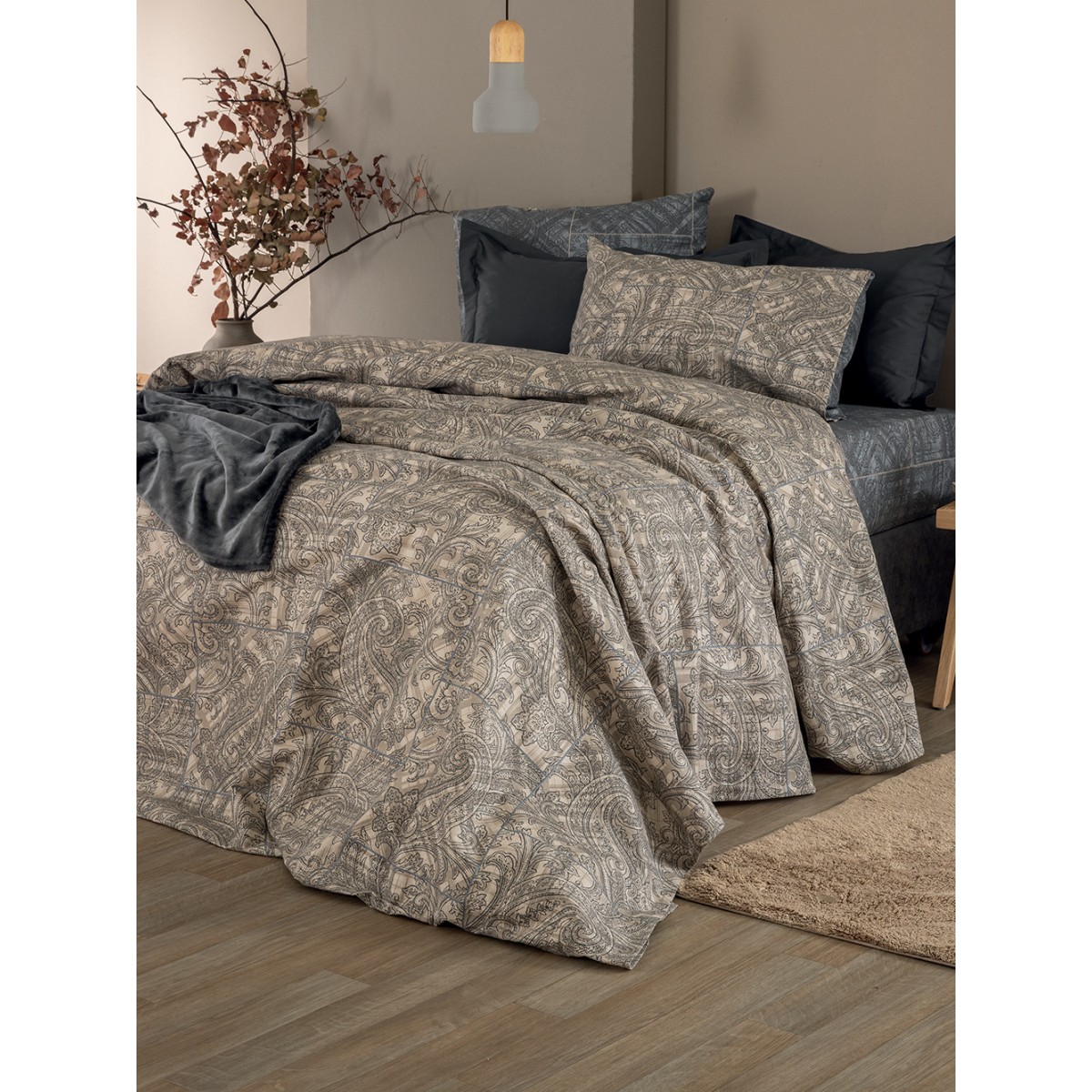 Σετ Παπλωματοθήκη Υπέρδιπλη Flannel Beauty 240x250 FB0240