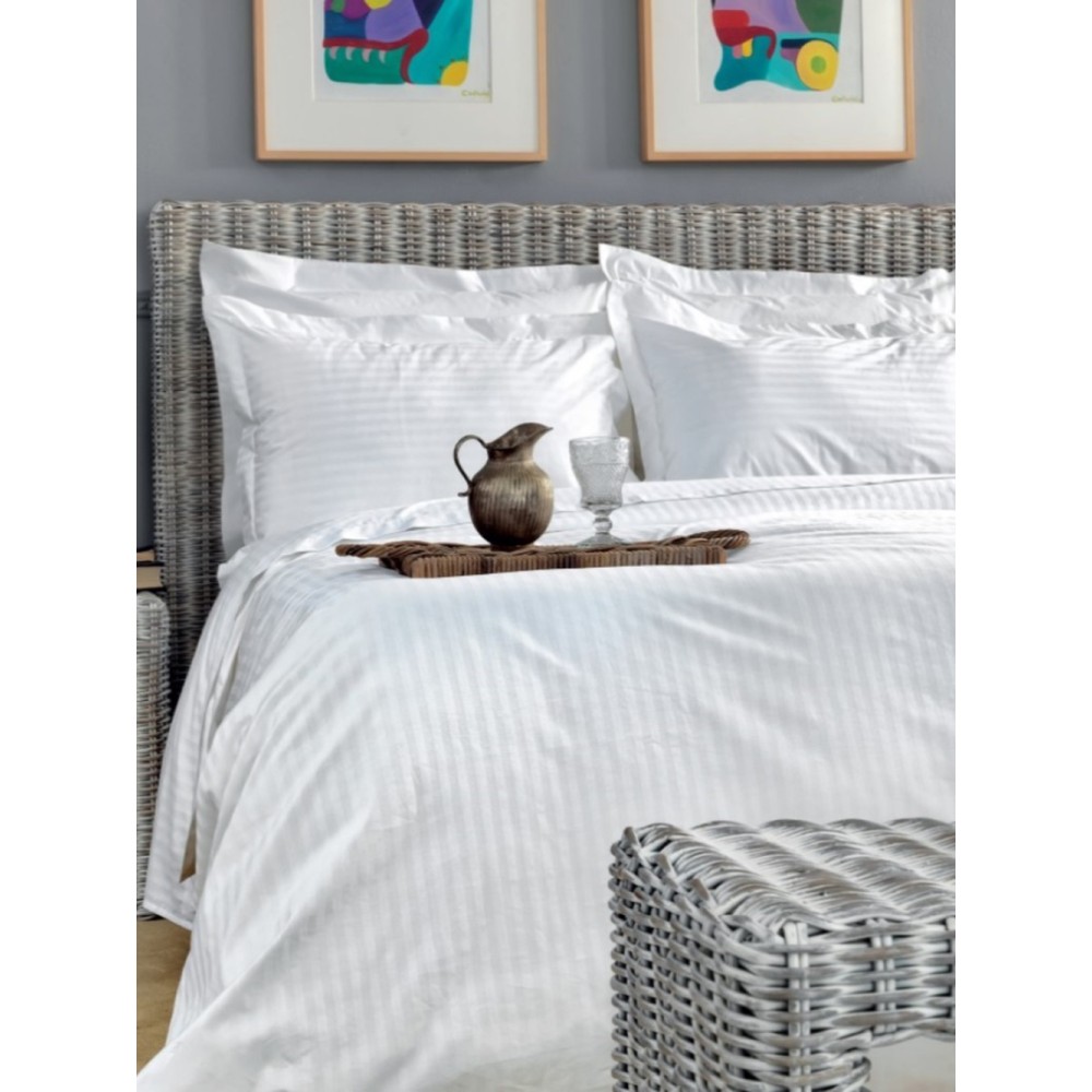 Παπλωματοθήκη White Comfort 300TC 160x240 WHITE STRIPES