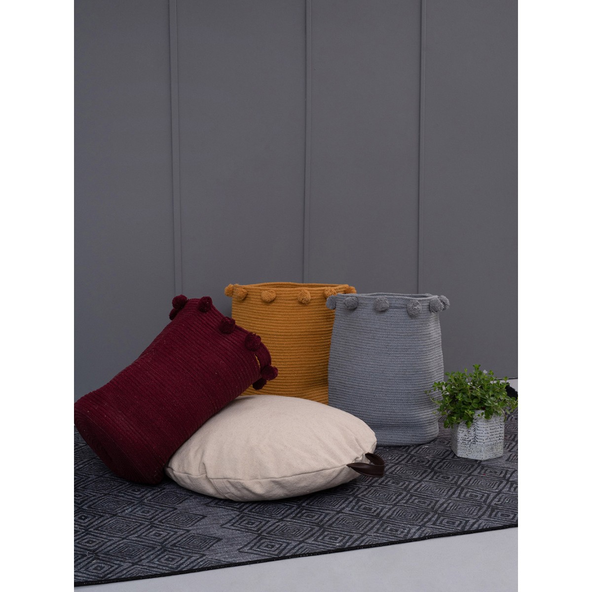 Διακοσμητικο Καλάθι Με Χερουλια Home Décor 30x40 FOUNTAIN BORDEAUX