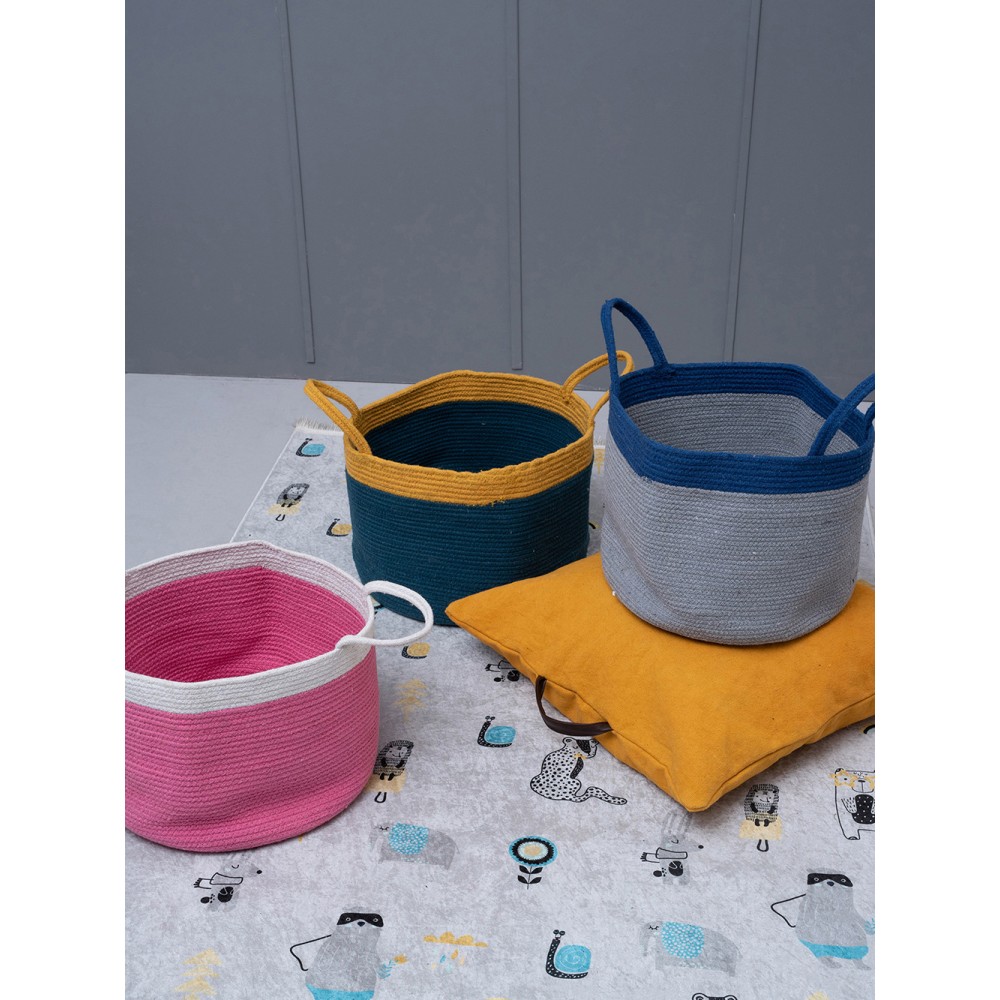 Διακοσμητικο Καλάθι Με Χερουλια Home Décor 30x40 MAGNI BLUE