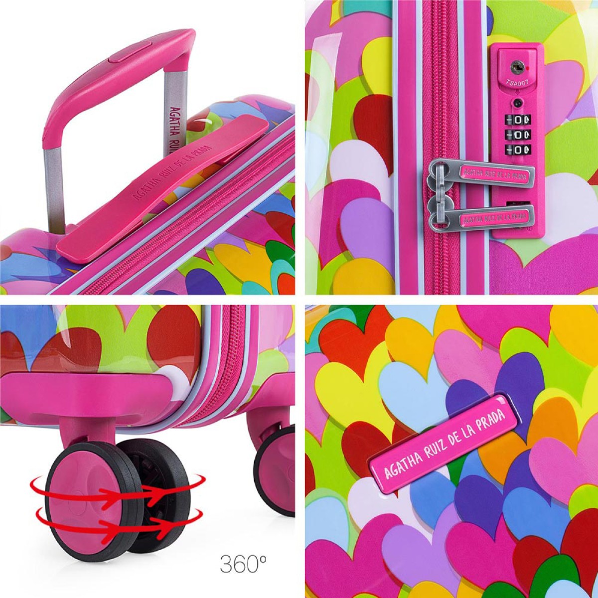 Βαλίτσα Καμπίνας AGATHA RUIZ DE LA PRADA Hearts Colorful 131150-01