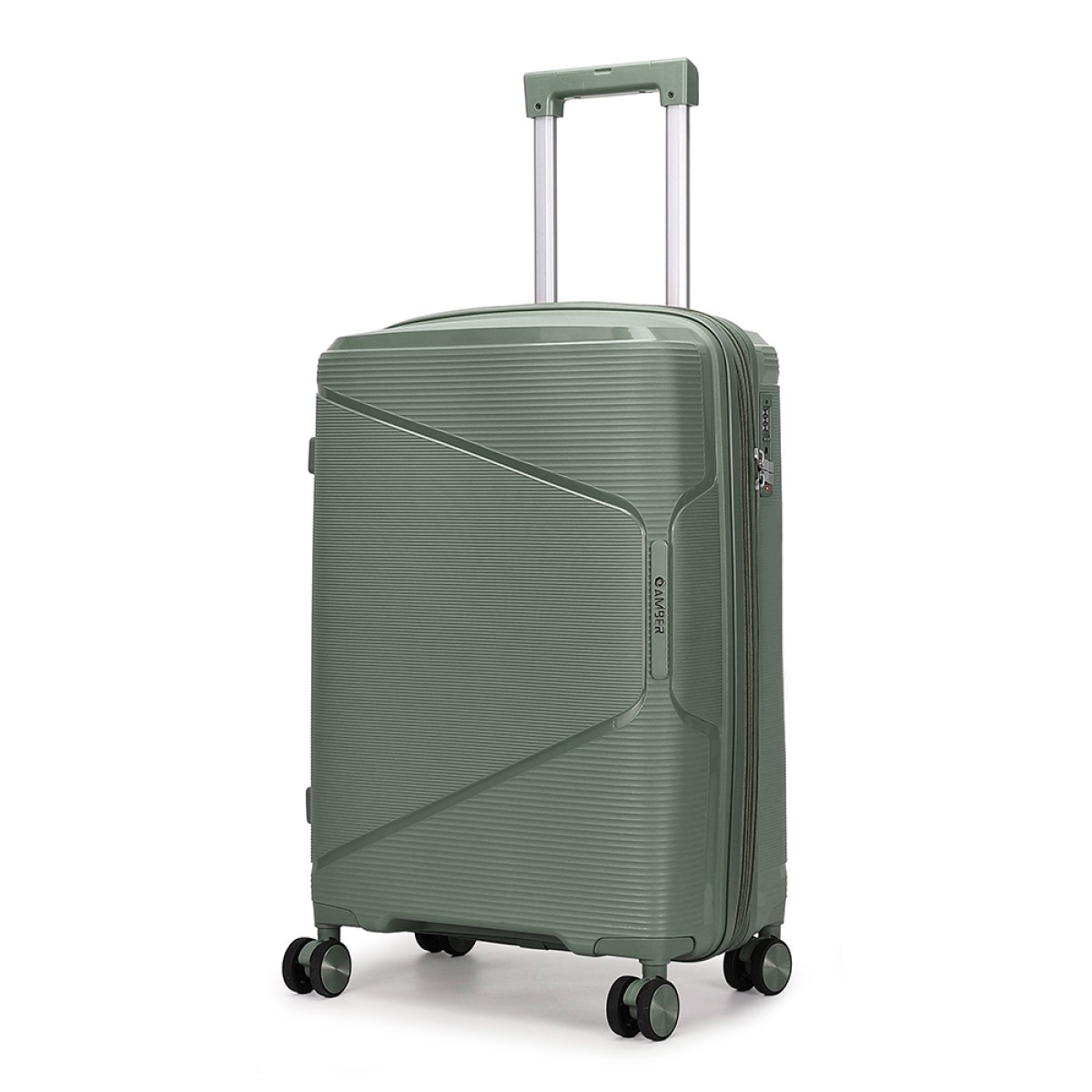 Σετ 2 τεμαχίων (Βαλίτσα Καμπίνας & Beauty case) AMBER Λαδί AM1018