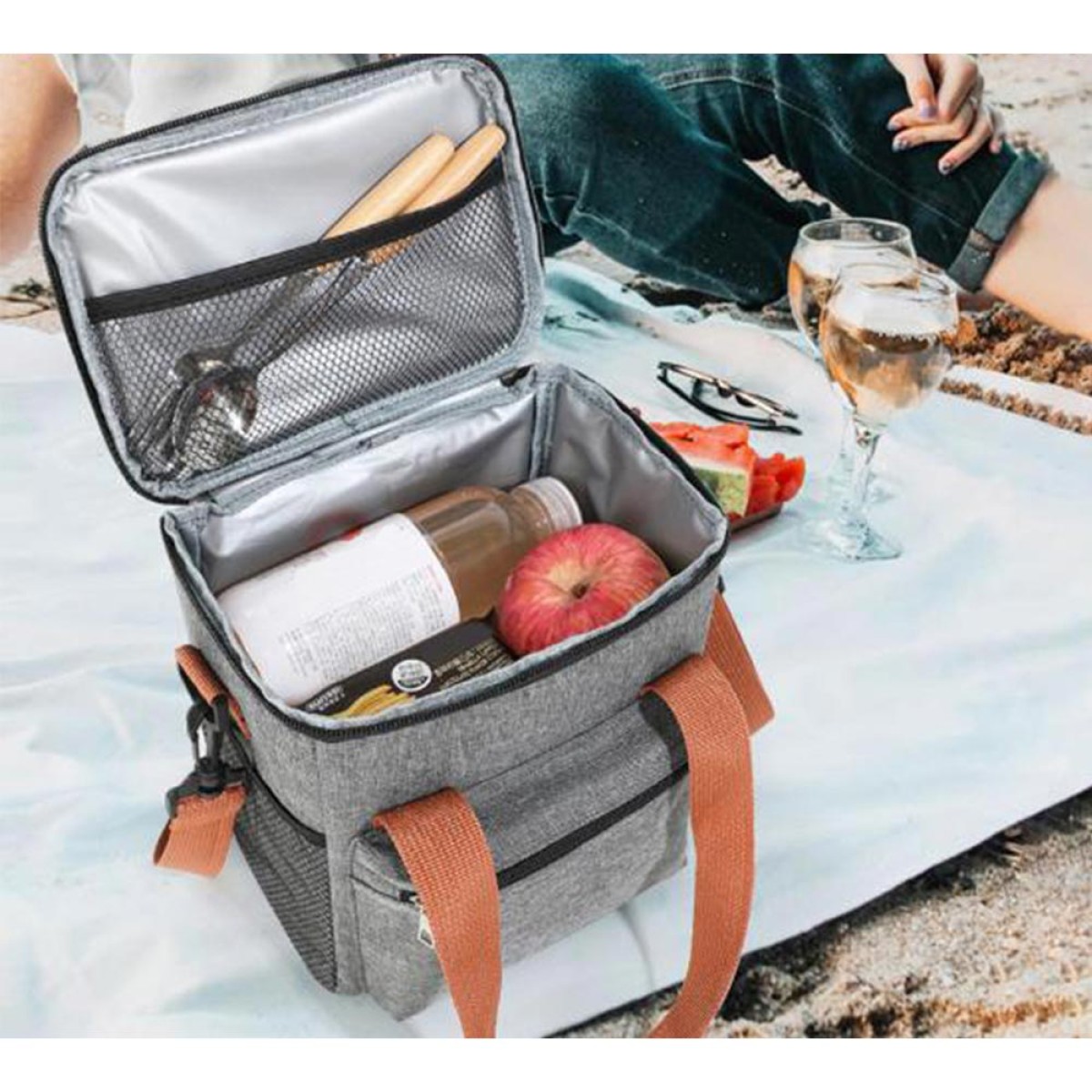 Ισοθερμική Τσάντα Φαγητού 7Lt Amber Μπεζ AM3013-4