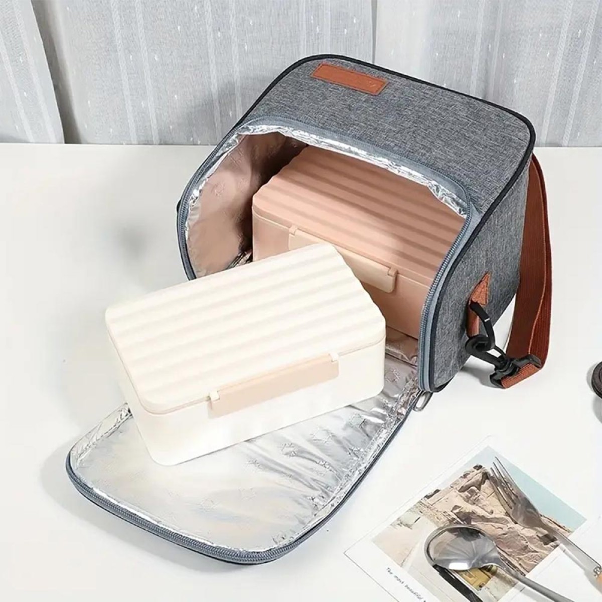 Ισοθερμική Τσάντα Φαγητού 6Lt Amber Γκρι AM3015-3